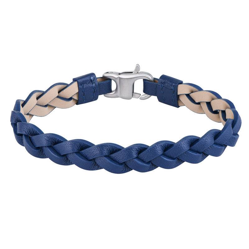 Mariner Nautical Blue Rope Leather Bracelet for Men product photo