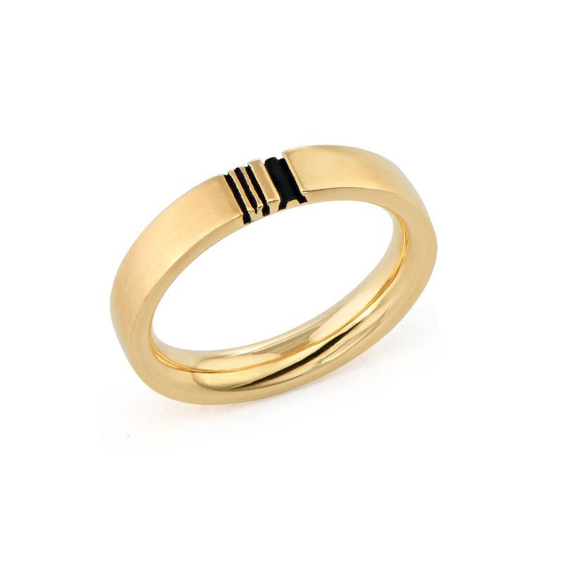 Matching Initial Couple Rings Set in Gold Plating-1 product photo