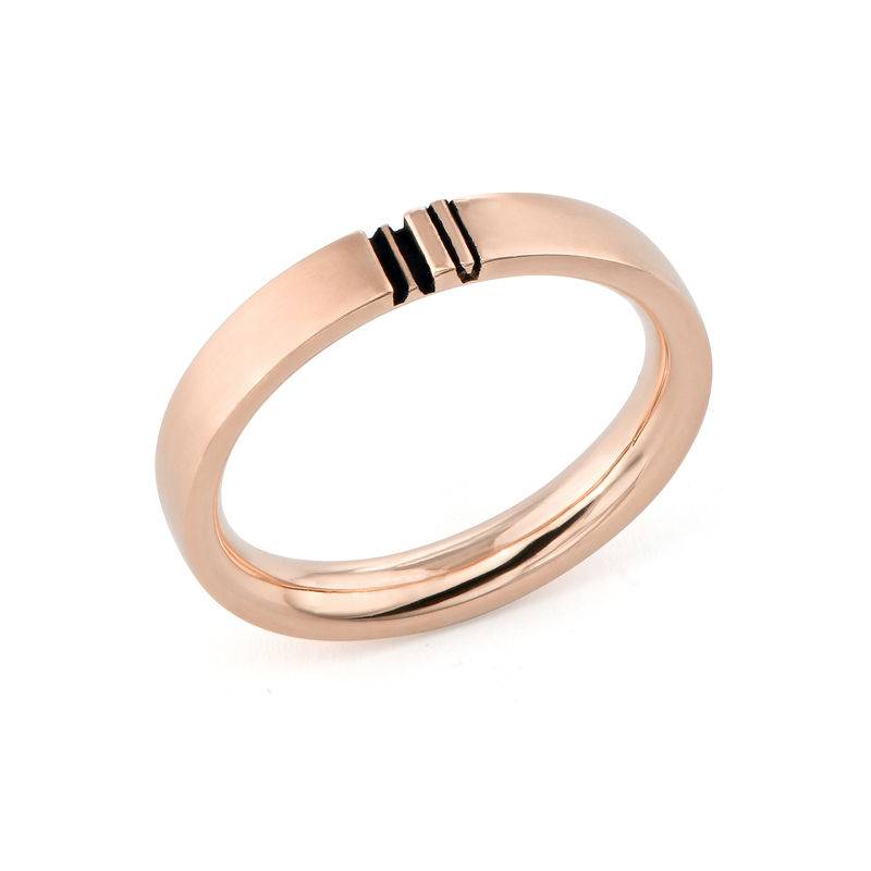 Matching Initial Couple Rings Set in Rose Gold Plating-3 product photo