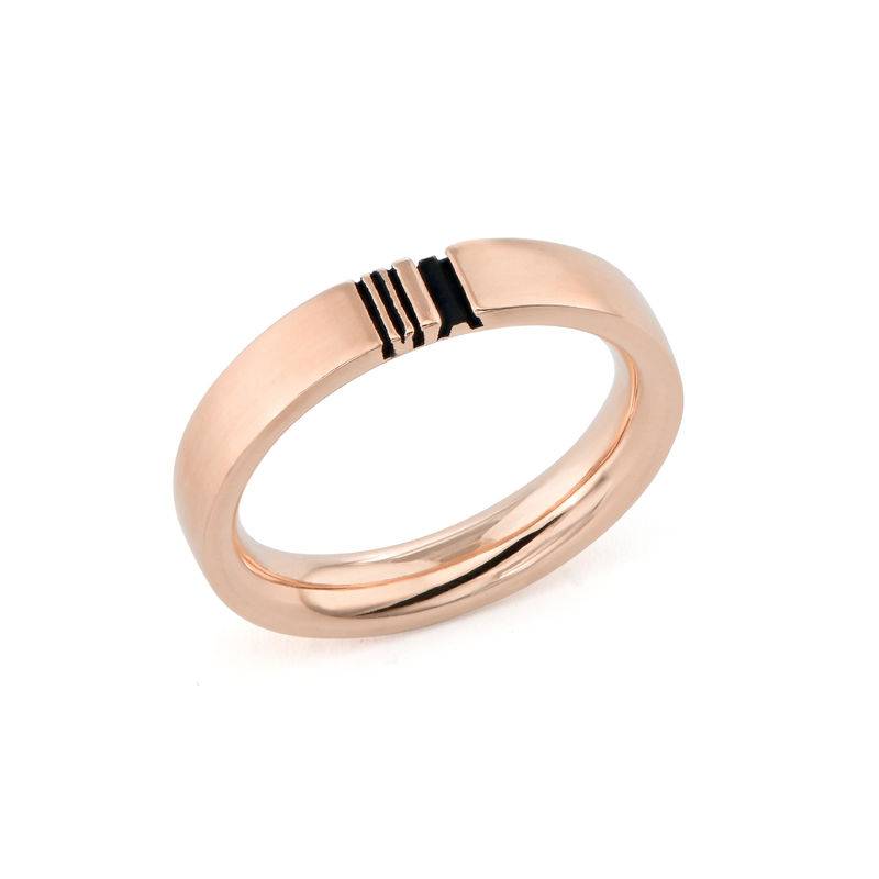 Matching Initial Couple Rings Set in Rose Gold Plating-7 product photo