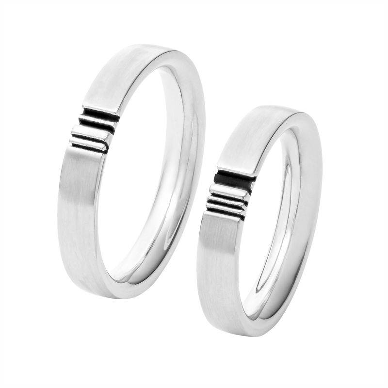 Matching Initial Couple Rings Set in Silver-7 product photo