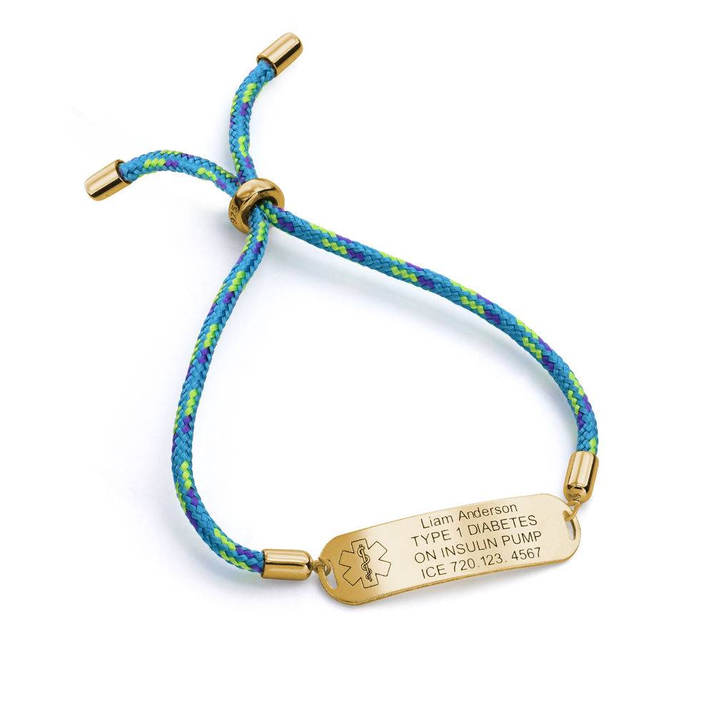 Medical ID Bracelet for Kids in 18K Gold Plating-1 product photo