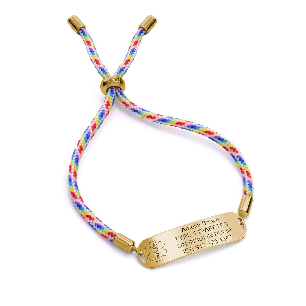 Medical ID Bracelet for Kids in 18K Gold Plating product photo