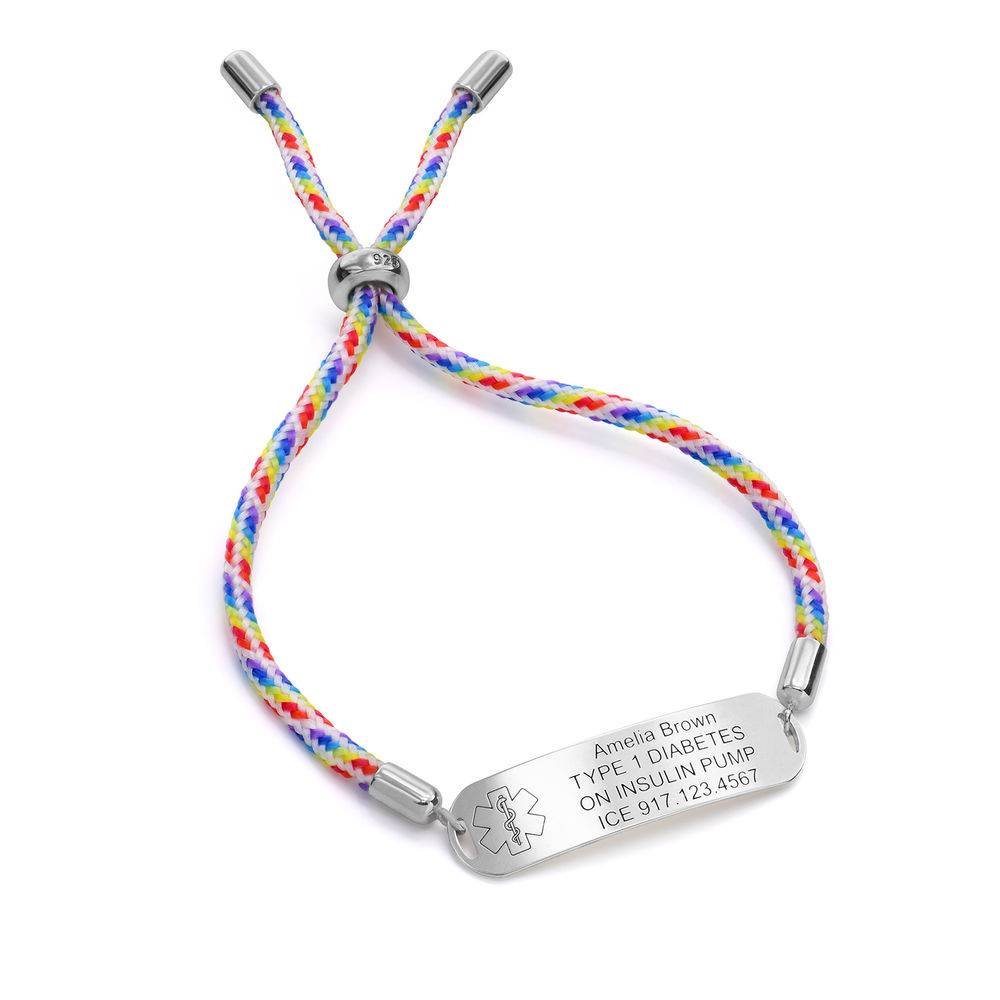 Medical ID Bracelet for Kids in Sterling Silver-3 product photo