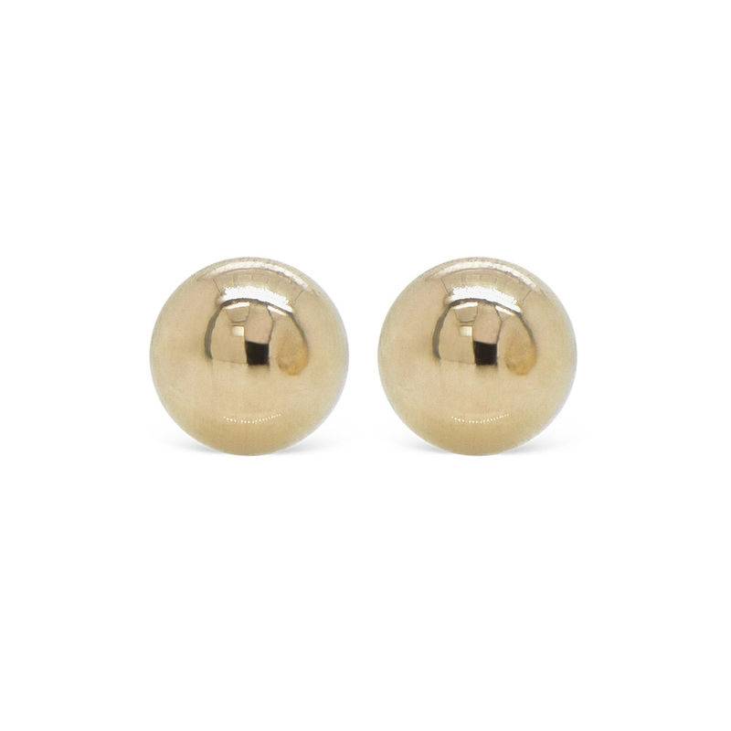 Medium 10K Gold Round Stud Earrings-2 product photo