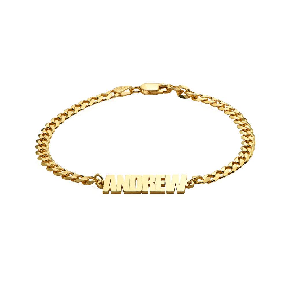 Men's Name Chain Bracelet in 18k Gold Plating-4 product photo
