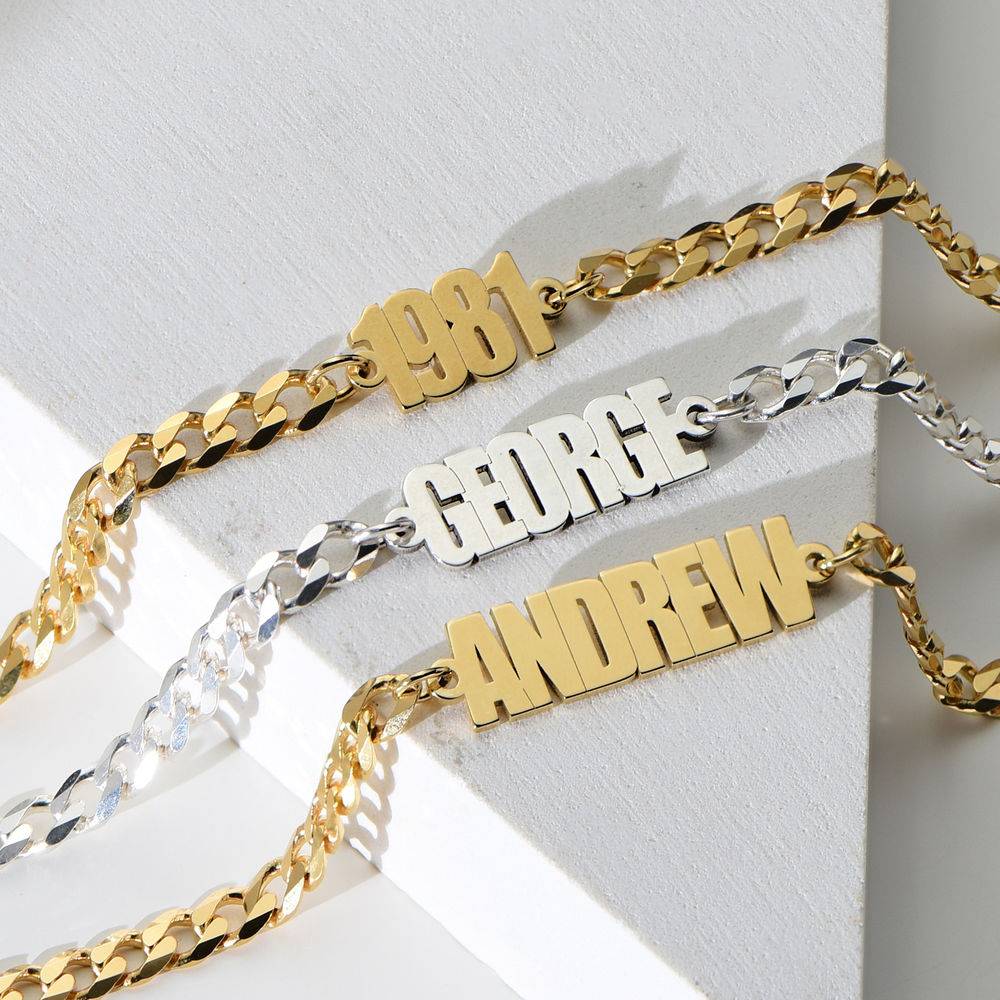 Men's Name Chain Bracelet in 18k Gold Plating-2 product photo