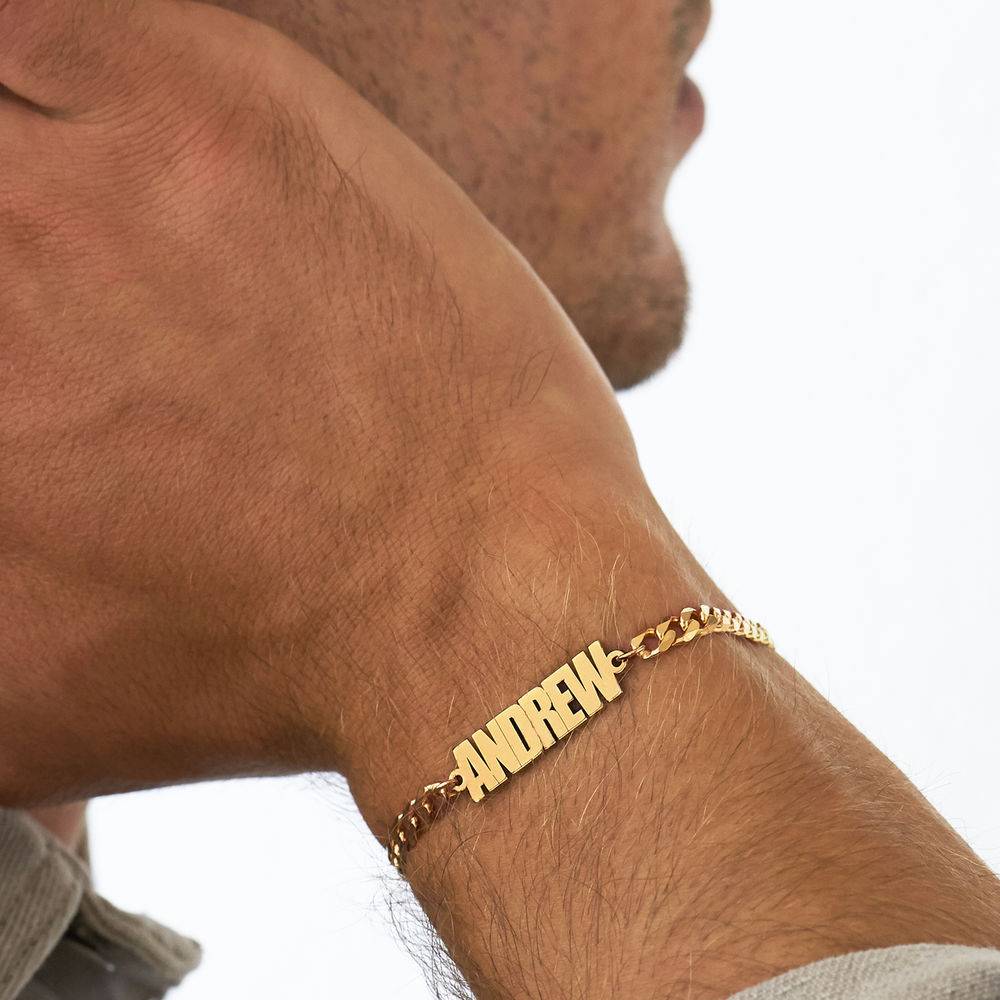 Men's Name Chain Bracelet in 18k Gold Plating-3 product photo