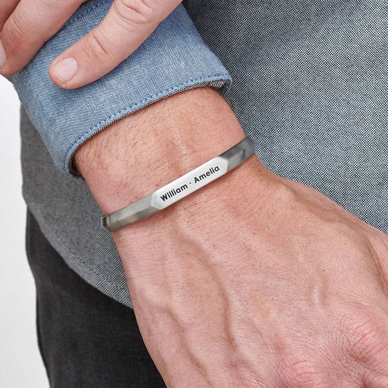 Men's Narrow Cuff Bracelet in Stainless Steel product photo