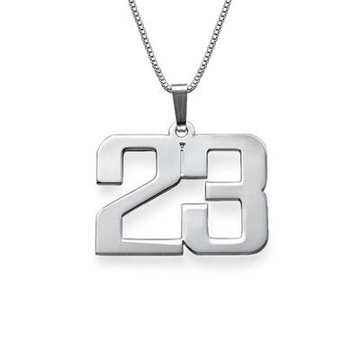 Men's Personalized Number Necklace in Sterling Silver-1 product photo