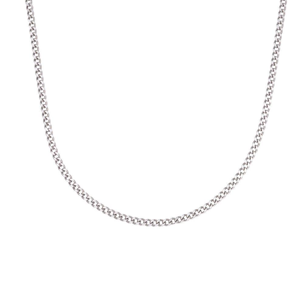 Mens 14K White Gold Gourmet Necklace-3 product photo