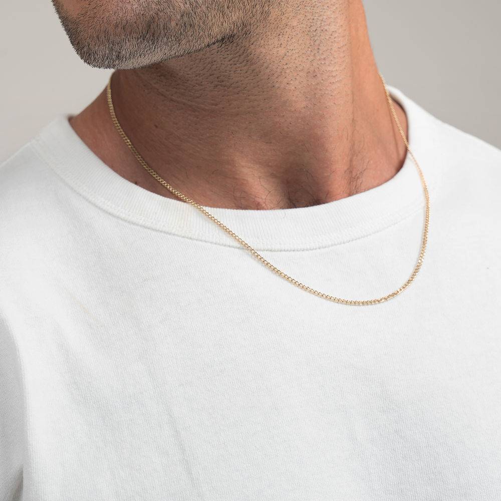 Mens 14K Yellow Gold Gourmet Necklace-1 product photo