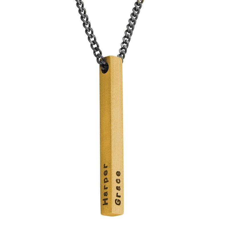 Men 3D Bar Necklace in Gold Plated-1 product photo