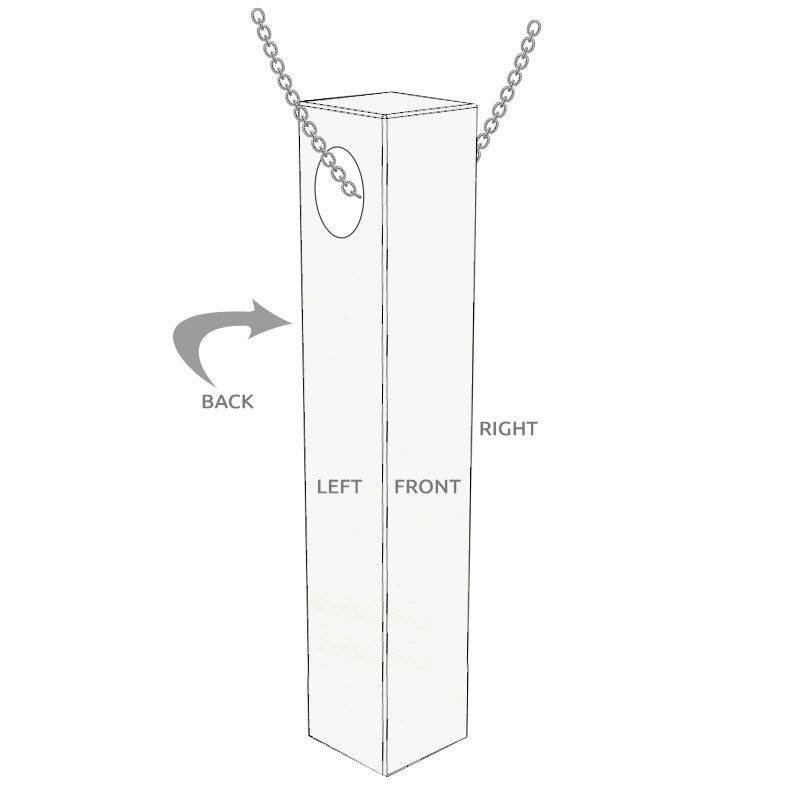 Men 3D Bar Necklace in Matte Silver-1 product photo