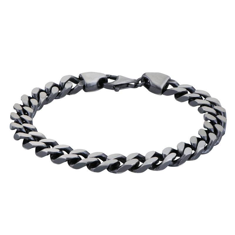 Men Curb Chain Bracelet in Sterling Silver