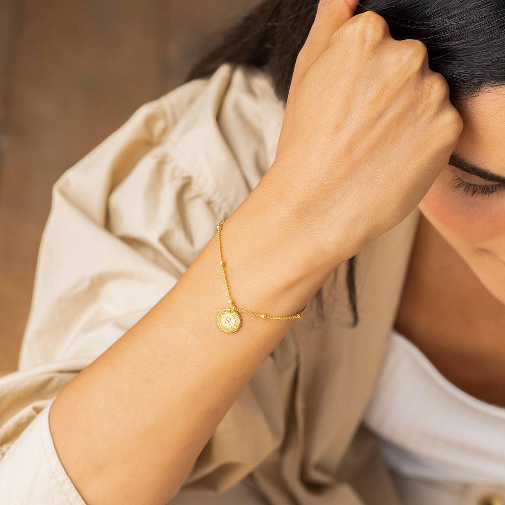 Mini Rayos Initial Bracelet / Anklet in 18k Gold Plating-2 product photo