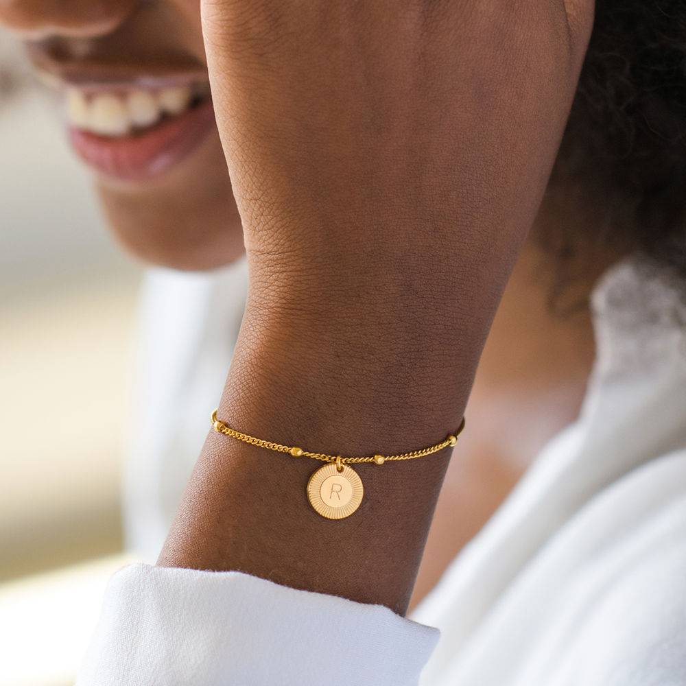 Mini Rayos Initial Bracelet / Anklet in 18k Gold Plating-3 product photo