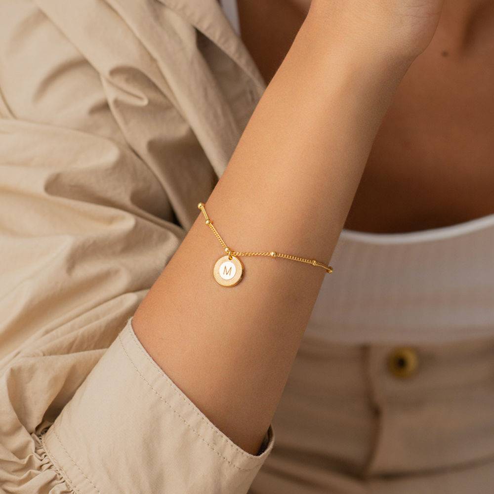 Mini Rayos Initial Bracelet / Anklet in Vermeil-4 product photo