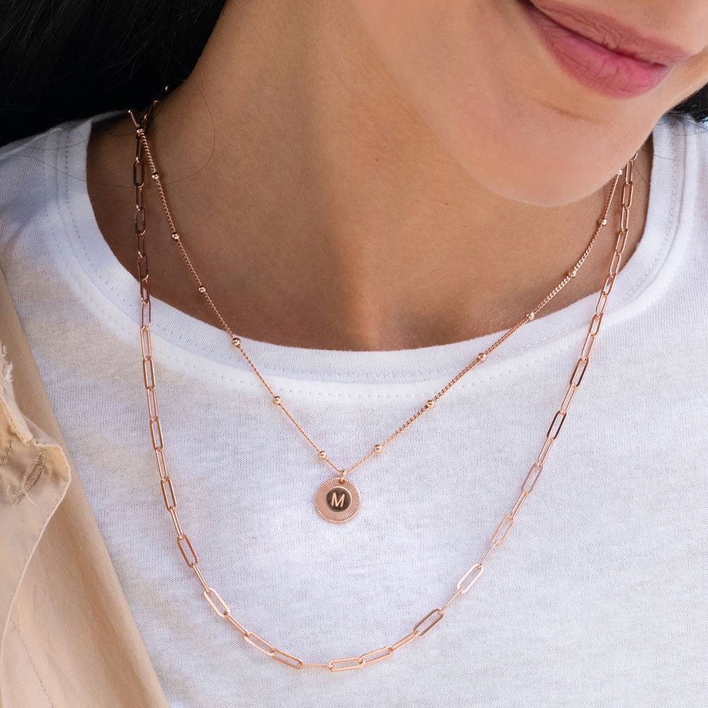 Mini Rayos Initial Necklace in 18k Rose Gold Plating-1 product photo