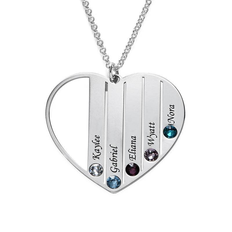 Mom Birthstone Necklace in Sterling Silver-3 product photo