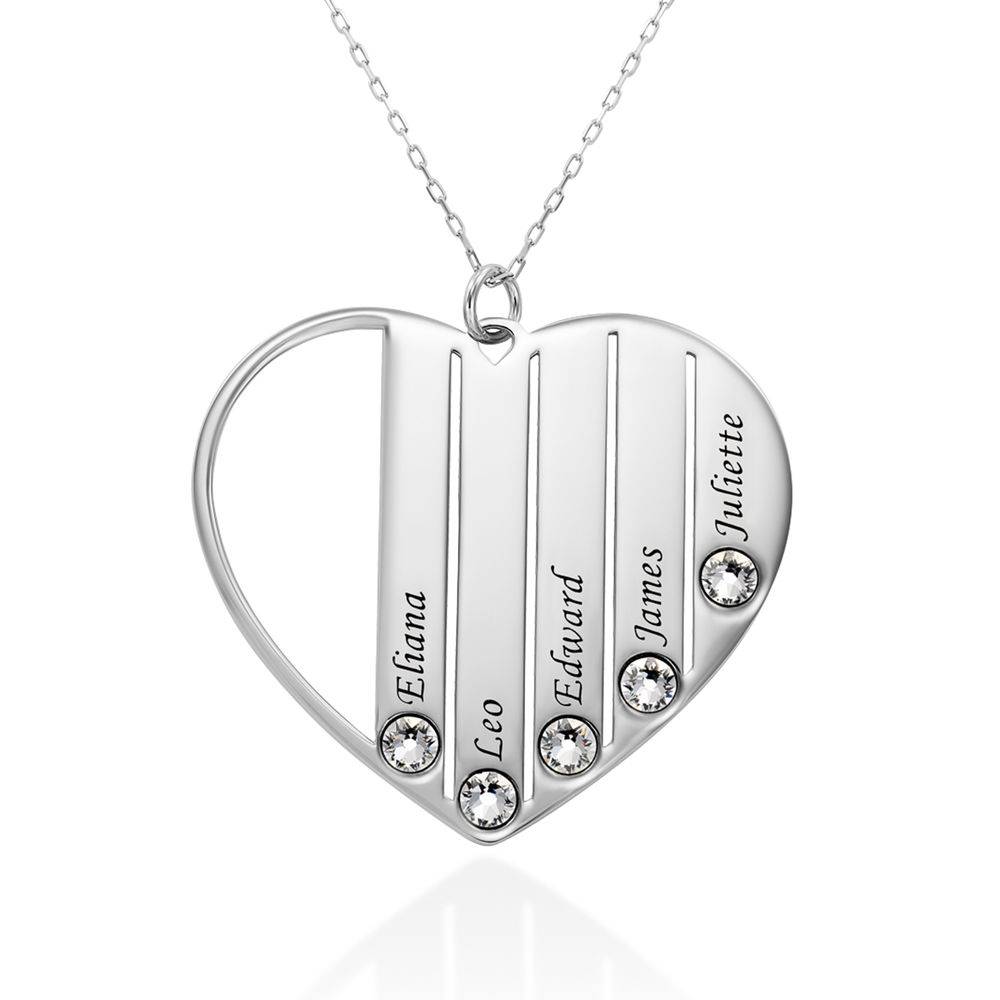 Mom Birthstone Necklace in White Gold 10K-2 product photo