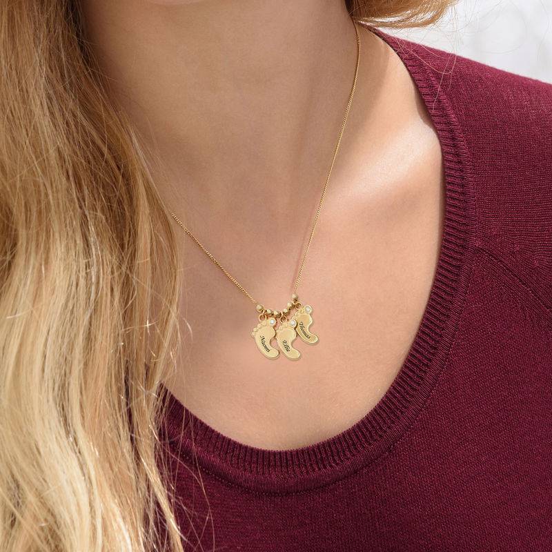 Mom Jewelry - Baby Feet Necklace Gold Plated with Diamonds-3 product photo
