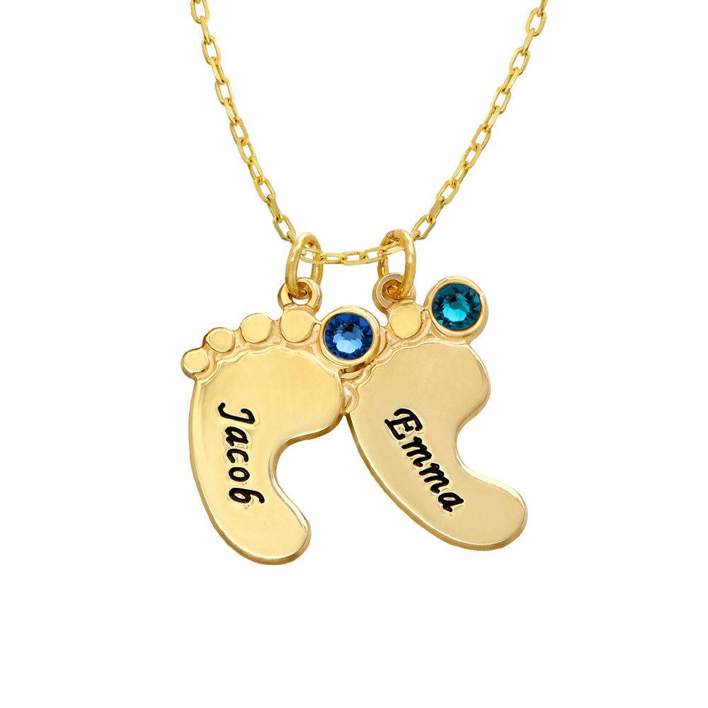 Mom Jewelry - Baby Feet Necklace In 10K Yellow Gold-7 product photo