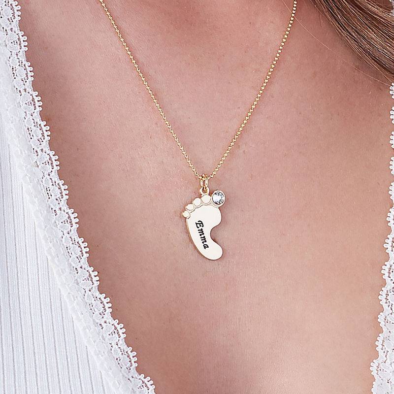 Mom Jewelry - Baby Feet Necklace In 10K Yellow Gold-4 product photo