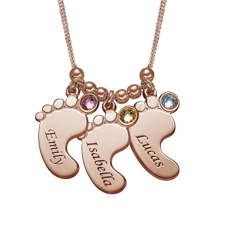 Mom Jewelry - Baby Feet Necklace with Rose Gold Plating-1 product photo