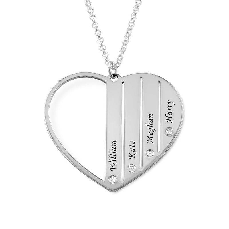 Mom Necklace in Silver with Diamonds-1 product photo