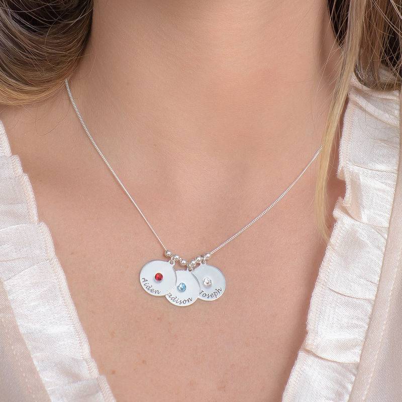 Mothers Disc and Birthstone Necklace-3 product photo