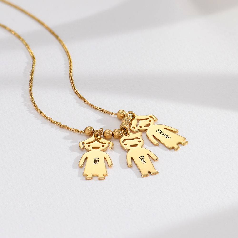 Mother’s Necklace with Engraved Children Charms-2 product photo
