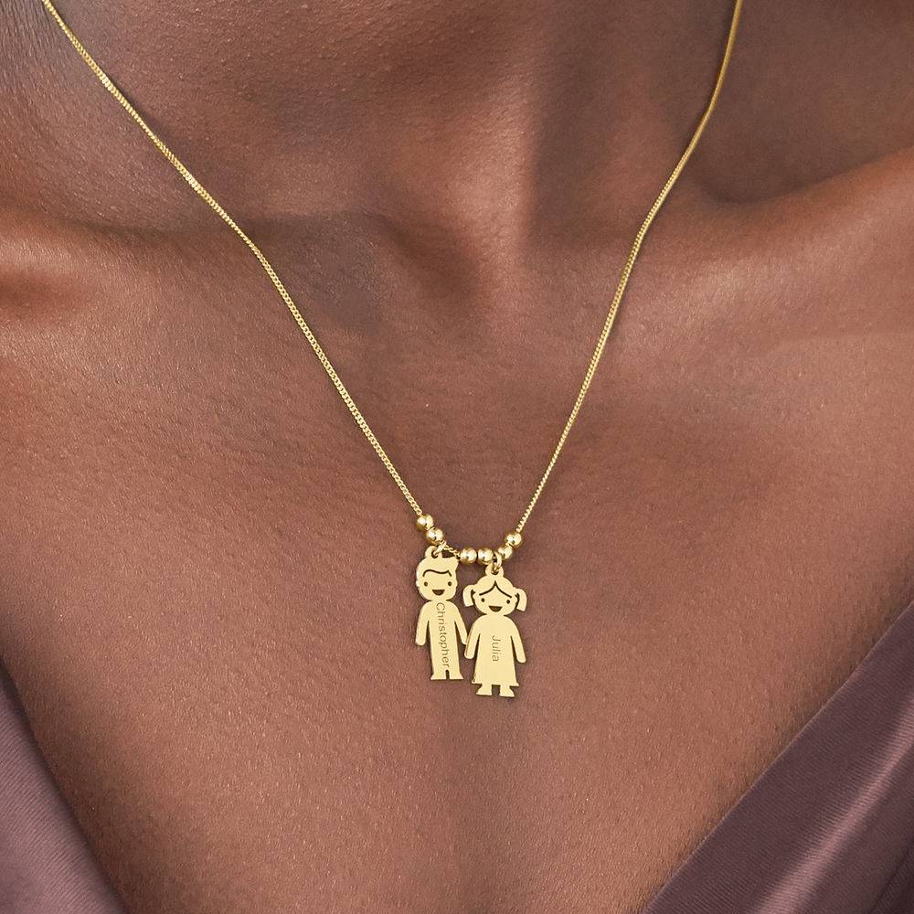 Mother’s Necklace with Engraved Children Charms-1 product photo