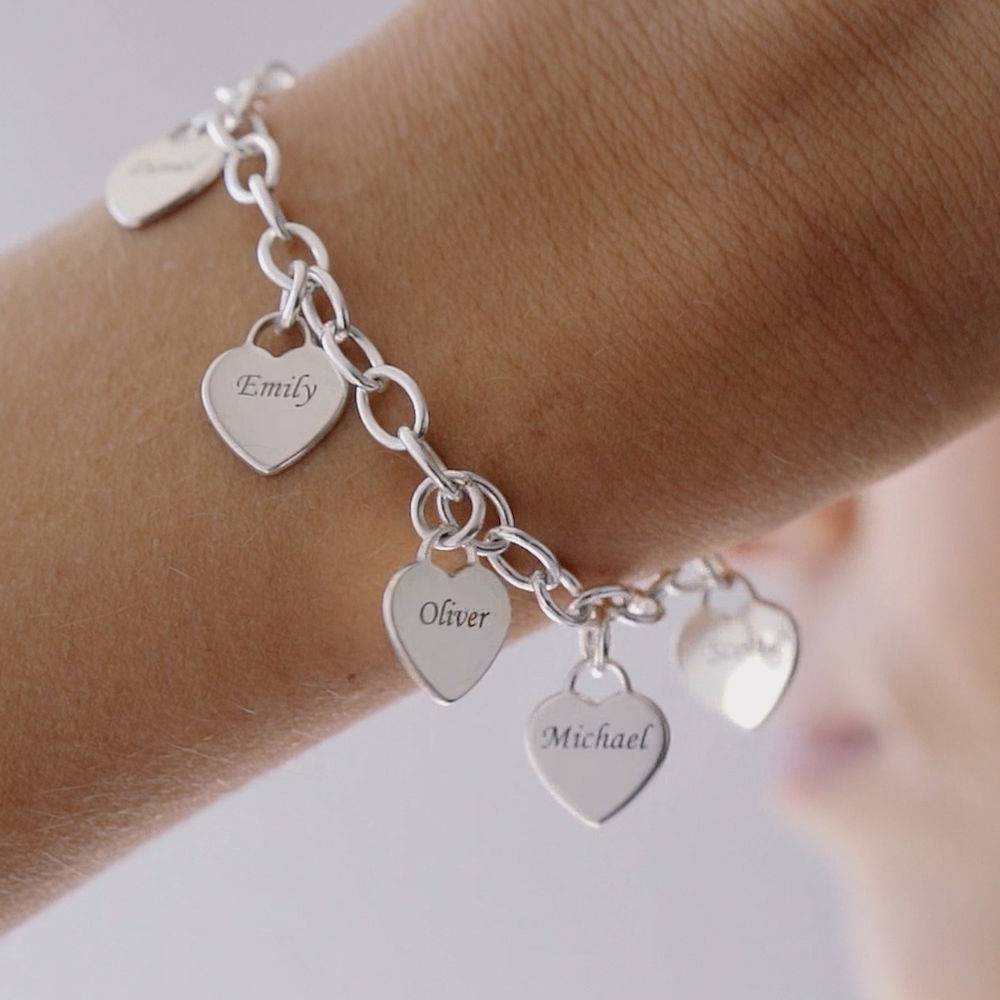 Mother’s Personalized Heart Charm Bracelet-3 product photo