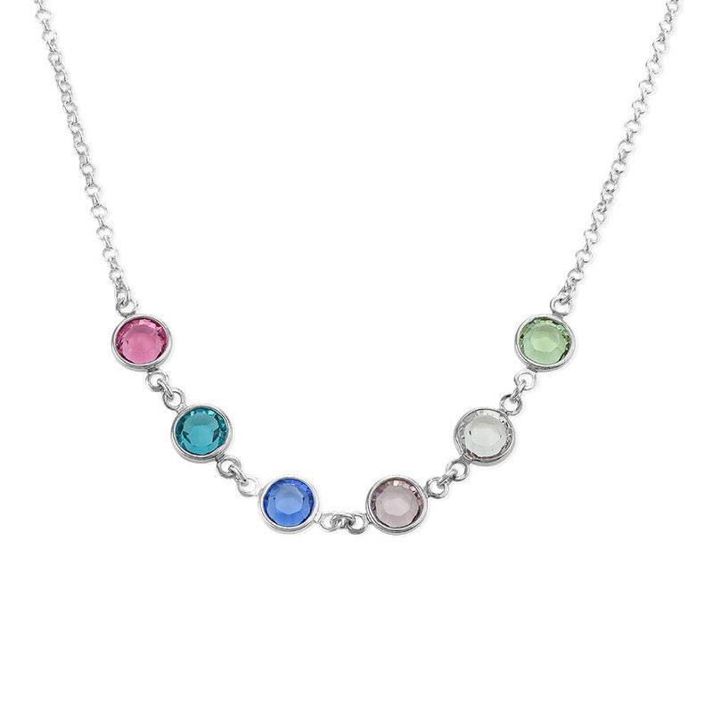 Mother's Stone Necklace in Silver-3 product photo