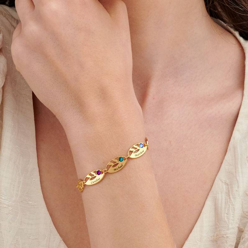 Mother Leaf Bracelet with Engraving in Gold Plating-3 product photo
