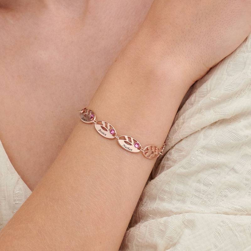 Mother Leaf Bracelet with Engraving in Rose Gold Plating product photo