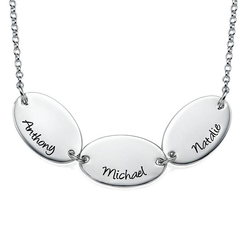 Mother Necklace with Kids Names - Oval Shaped product photo