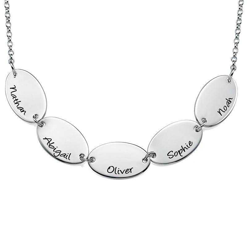 Mother Necklace with Kids Names - Oval Shaped product photo