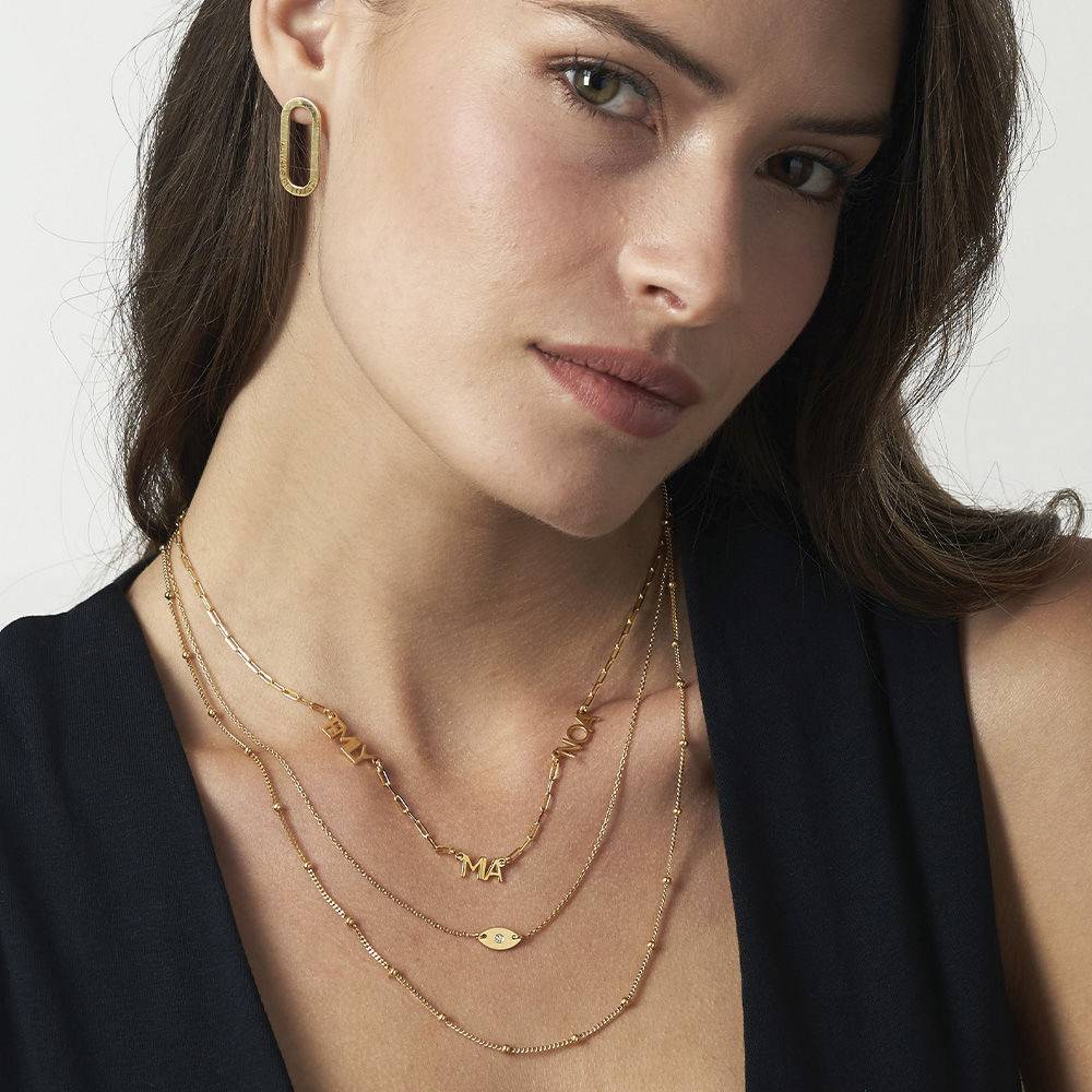 Modern Multi Name Necklace in 18k Gold Plating-5 product photo