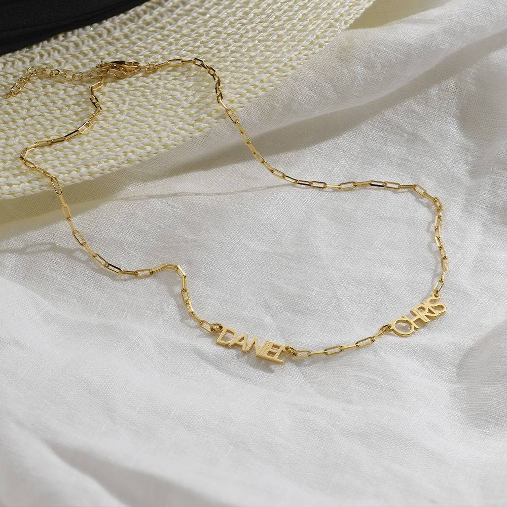 Modern Multi Name Necklace in 18k Gold Plating-3 product photo