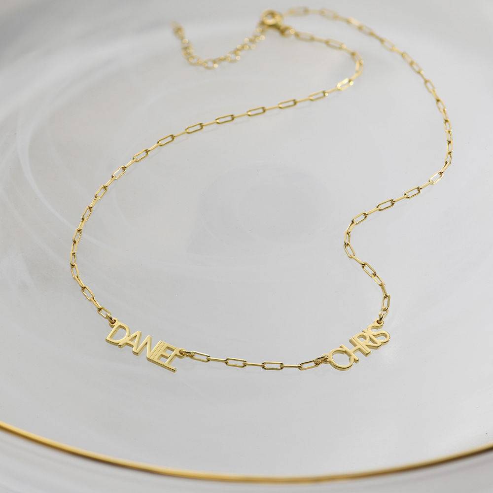 Modern Multi Name Necklace in 18k Gold Vermeil-2 product photo