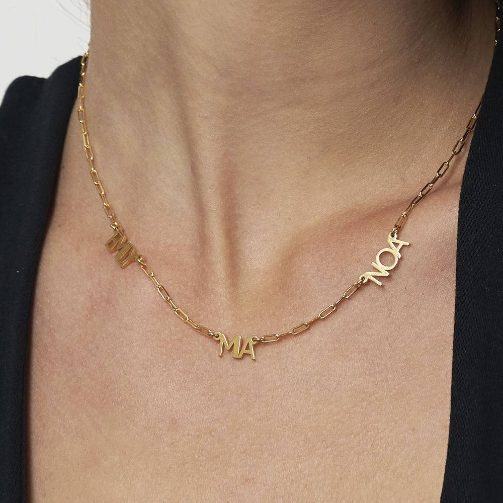 Modern Multi Name Necklace in 18k Gold Vermeil-4 product photo