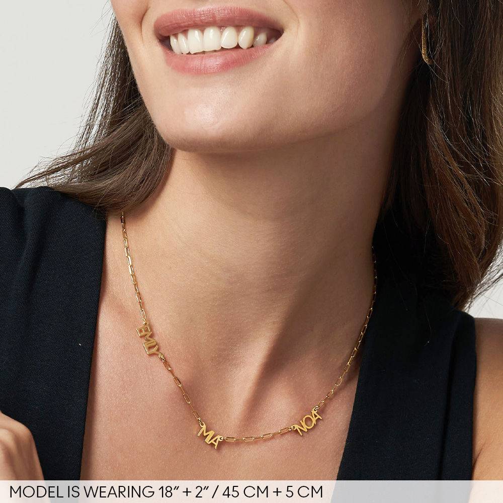 Modern Multi Name Necklace in 18k Gold Vermeil-3 product photo