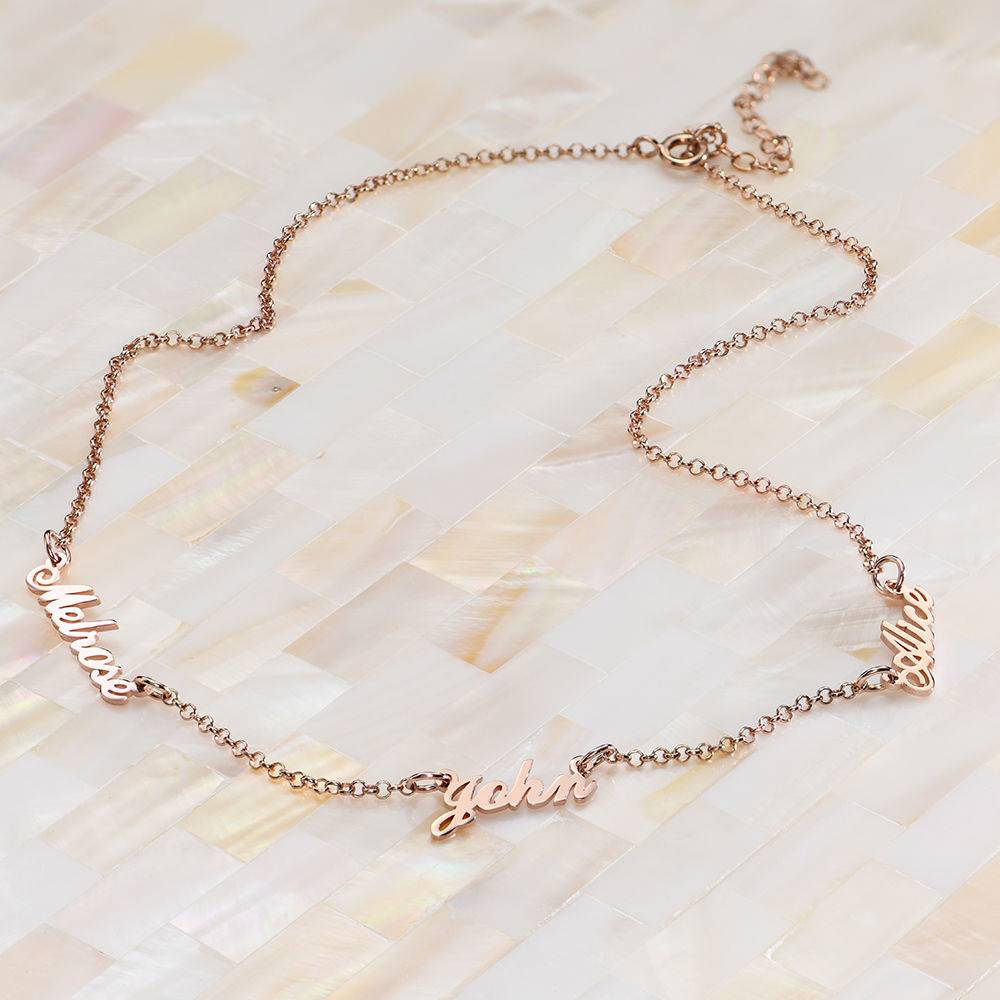 Heritage Multiple Name  Necklace in Rose Gold Plating-2 product photo