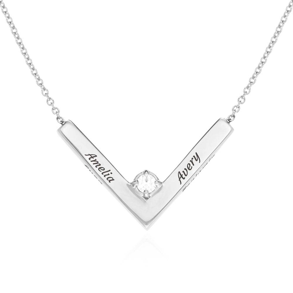 The Victory Necklace in Sterling Silver with Diamond product photo
