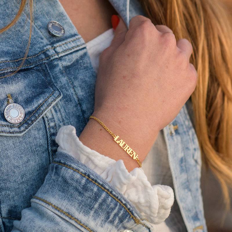 Name Bracelet with Capital Letters in 18K Gold Vermeil-2 product photo