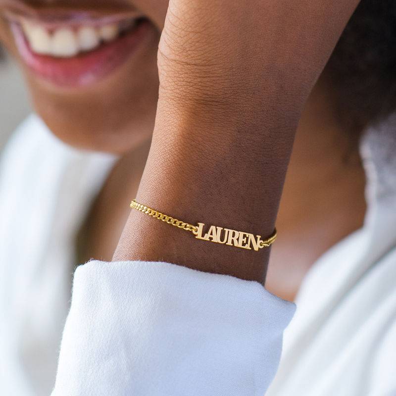 Name Bracelet with Capital Letters in 18K Gold Vermeil-3 product photo
