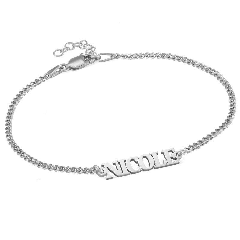 Name Bracelet with Capital Letters in Sterling Silver-1 product photo