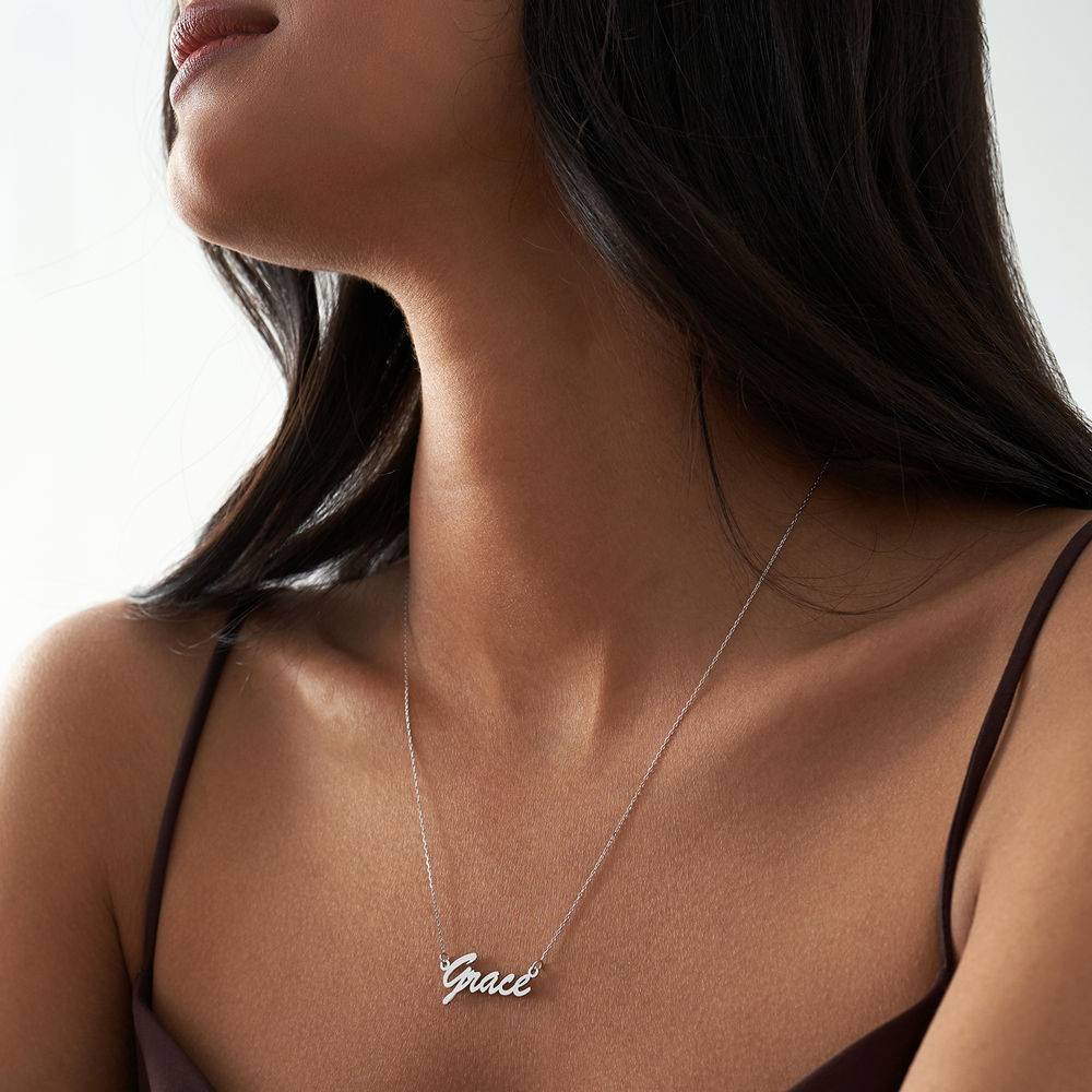 Name Necklace in 14K White Gold-5 product photo